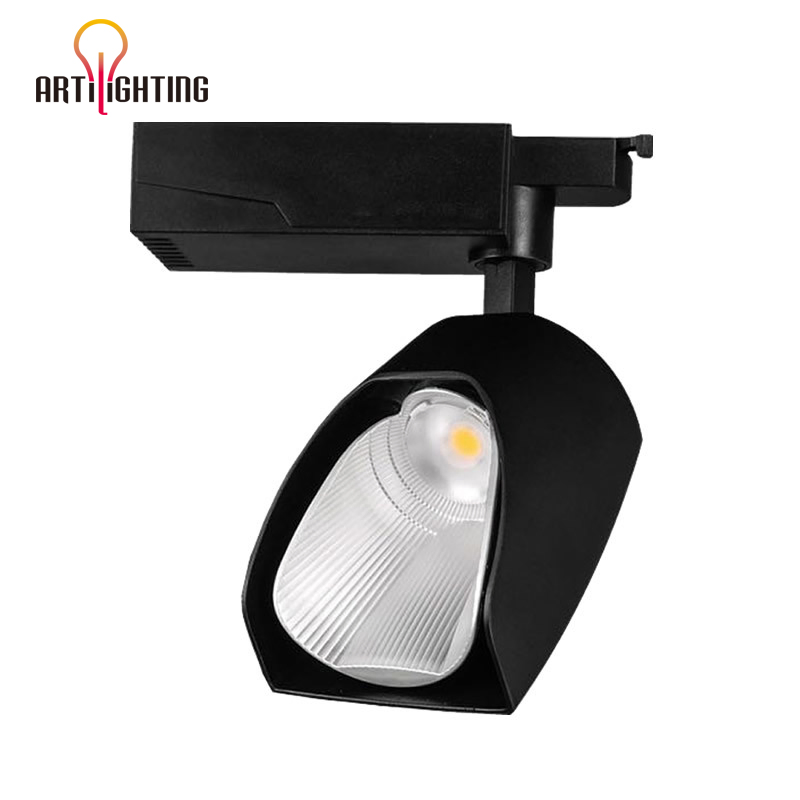 Modern Indoor Adjustable Commercial Office Black White High Power COB 30W 35W Track LED Spotlight