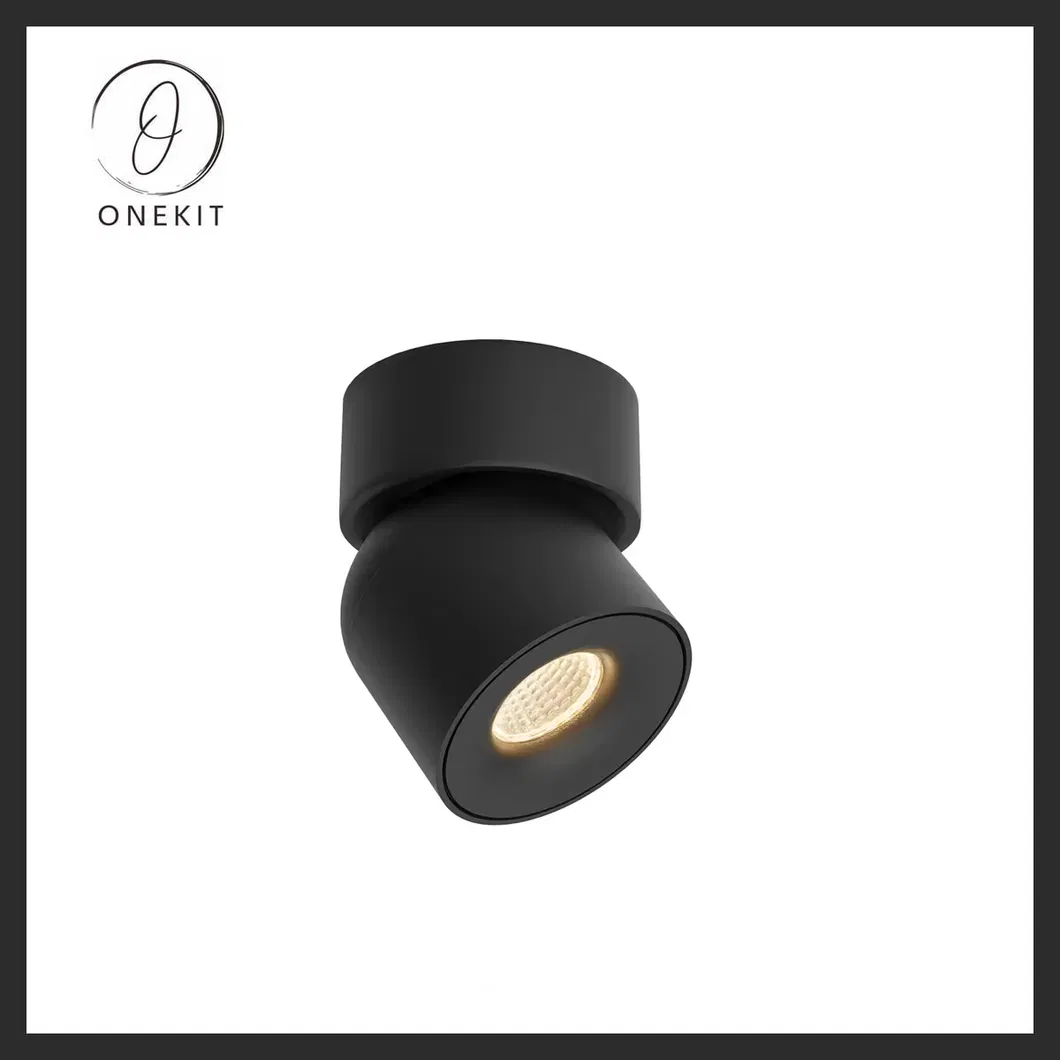 Aluminum High CRI 355 Degree Round Rotation LED Surface Mounted Ceiling Spotlight 7W 15W Spot Light