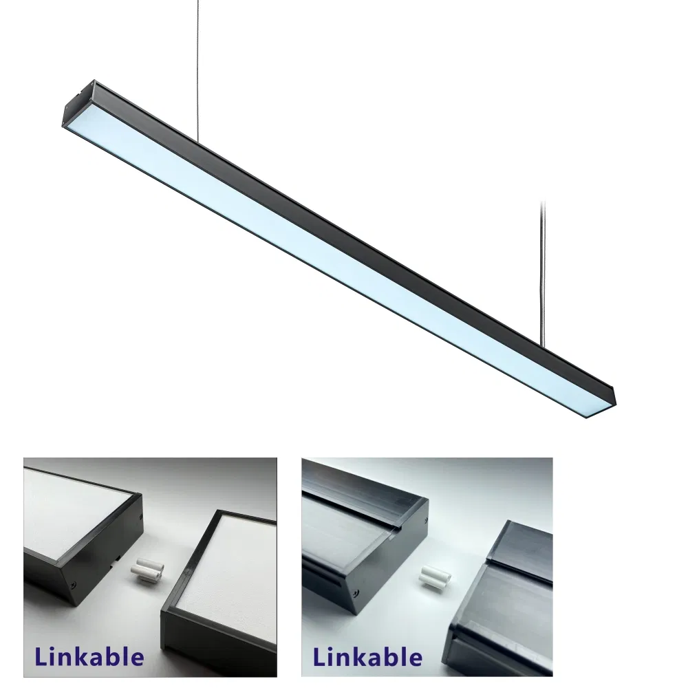 Commercial Indoor Lighting Linkable T8 Tube Chandelier Lamp Plastic Housing Surface Mounted Ceiling Suspended Office Batten Pendant LED Linear Light