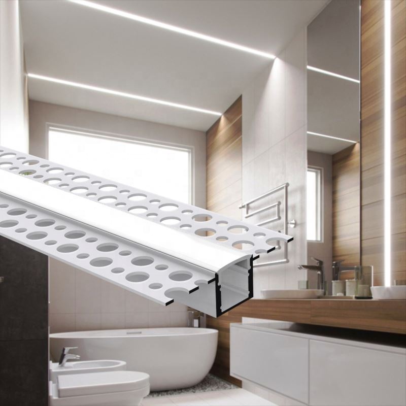 57X15.4Mm LED Wall Mounted Recessed Aluminum Track Housing Line LED Profiles For Wall Wash Light With 12Mm LED Strip
