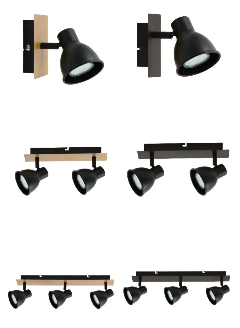 Indoor Wall Lamp Decorative Iron GU10 Ceiling Spot Light Fixture Black White Adjustable Surface Mounted Track Lighting