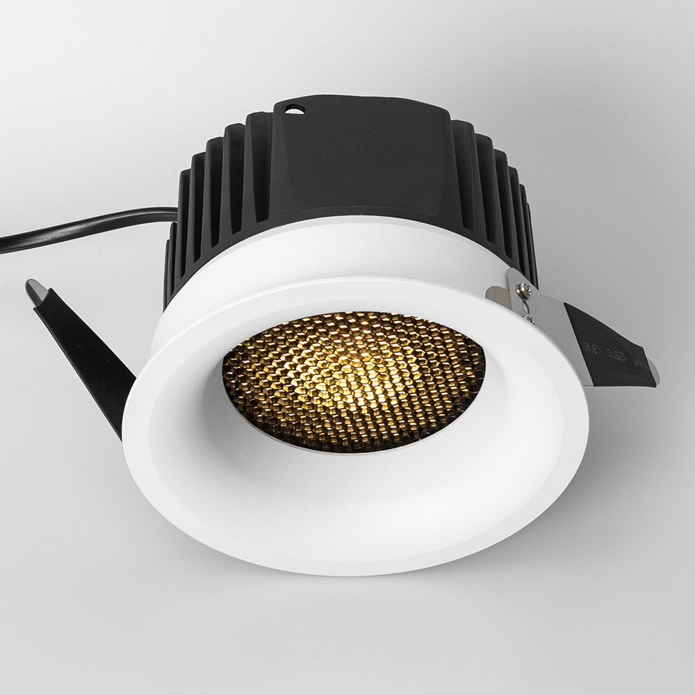 15W Modern Stylish Aluminum IP54 Deep Anti-glare Arc Recessed LED Down Light with Honeycomb