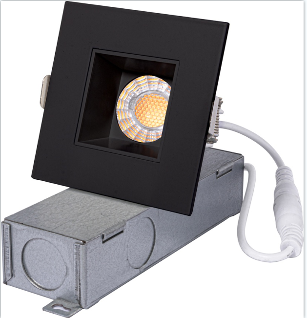2 Inch Square Slim Recessed 5CCT Smooth Black Deep Anti-glare LED Downlight