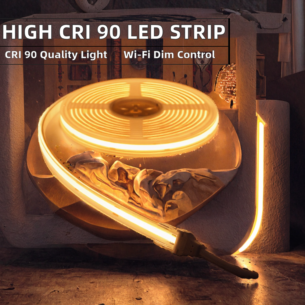 Linear Lighting COB LED Strip 24V 480D 8MM High CRI Flexible LED Tape for Custom Architectural Lighting Solutions Projects