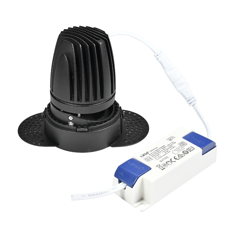 Indoor Lighting Anti Glare Adjustable 7W 9W 12W 15W COB Deep Recessed Trimless Downlight