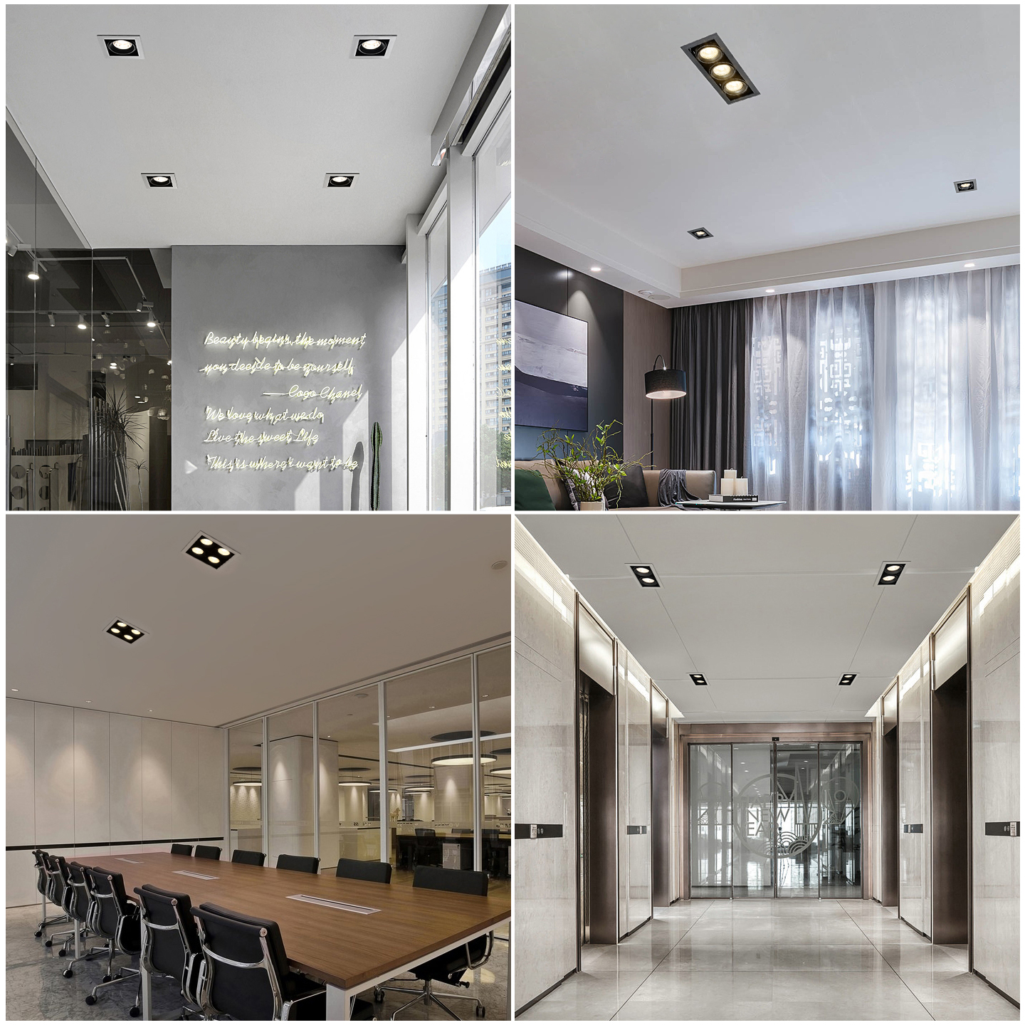 PULUOTI 148mm*148mm*160mm Recessed LED Downlight Replaceable AR80 COB Bulb 12W 18W Ceiling Spot Lights AC110 220V