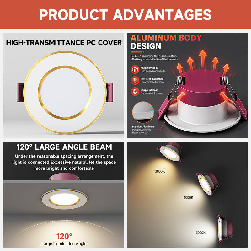 High Brightness Commercial Lighting Mall Hotel Home Aluminum 5W Ceiling Recessed LED Downlight