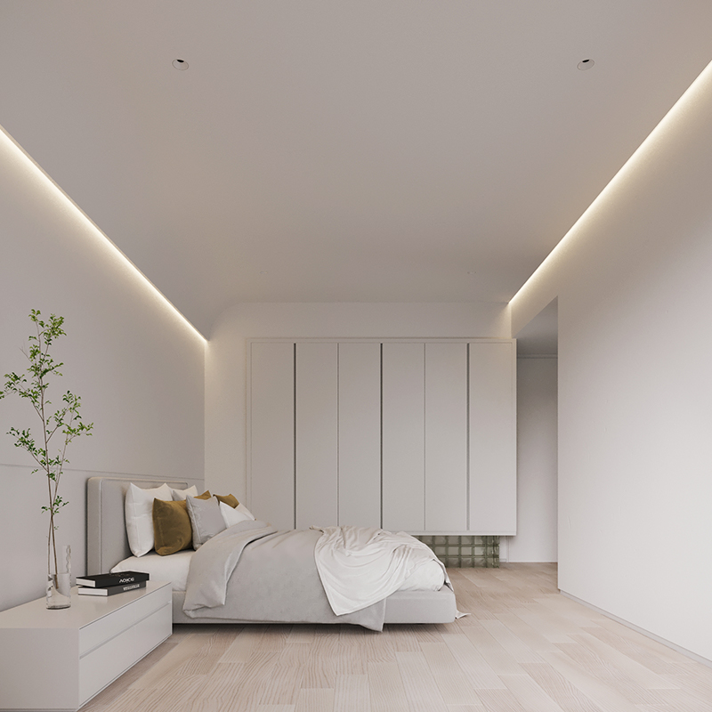 XRZLux Modern 14.4W/m Aluminum Profile Linear Strip Light Recessed LED Ceiling &amp; Wall Washer Lighting for Living Room
