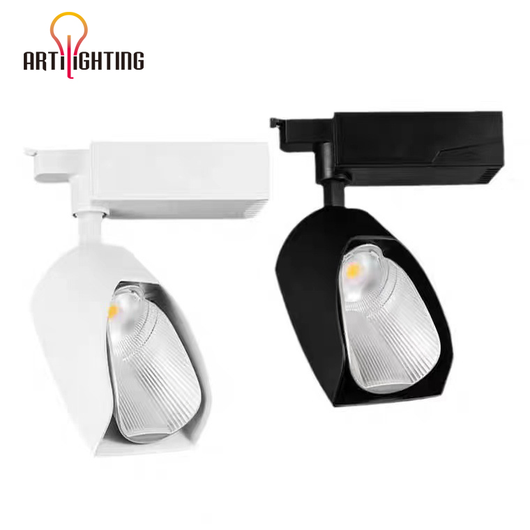 Modern Indoor Adjustable Commercial Office Black White High Power COB 30W 35W Track LED Spotlight