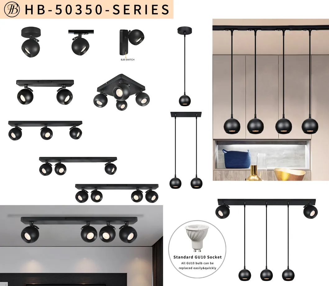 Track Wall Lamp Modern Decorative GU10 Fixture Aluminum Black White Adjustable Indoor Surface Mounted Ceiling Spot Light