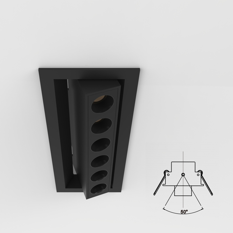 Factory in Stock Rectangle Recessed Anti-glare Spot Lights Wall Washer LED Grille Lighting LED Linear Downlight LED Spotlight