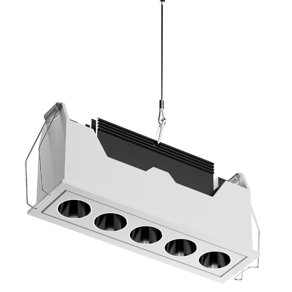 Ceiling Recessed Surface Interchangeable Downlight 10W Ra95 Anti Glare Slim Linear Shape LED Grille Downlight