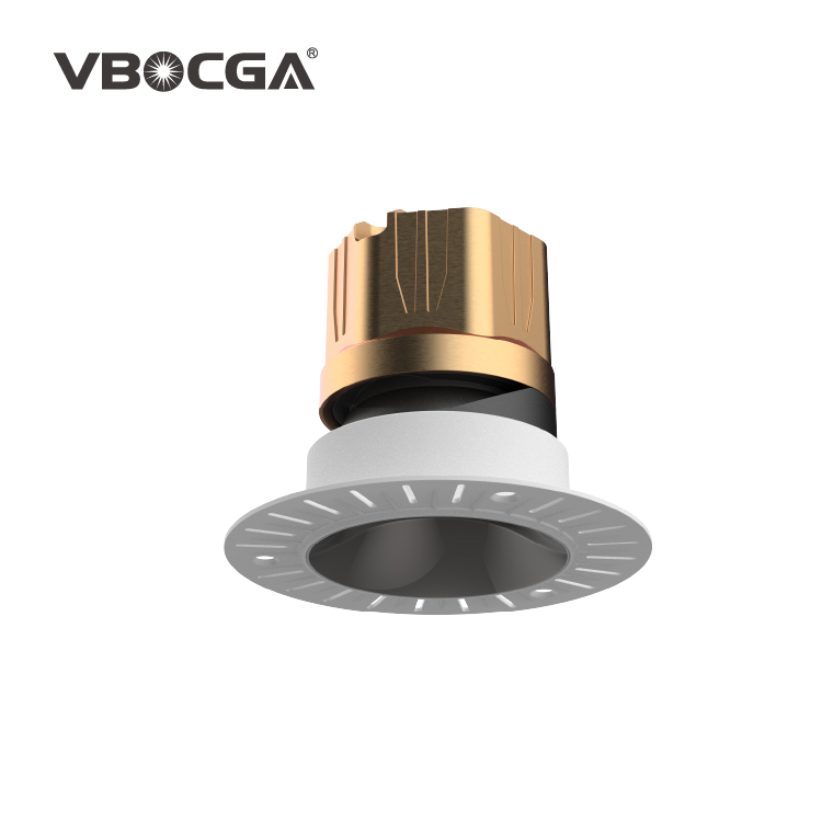 Modern Downlight Round 12W LED Deep Honeycomb Recessed Light Die Cast Aluminum Home Office Use 3000K Color Temperature Dimmable