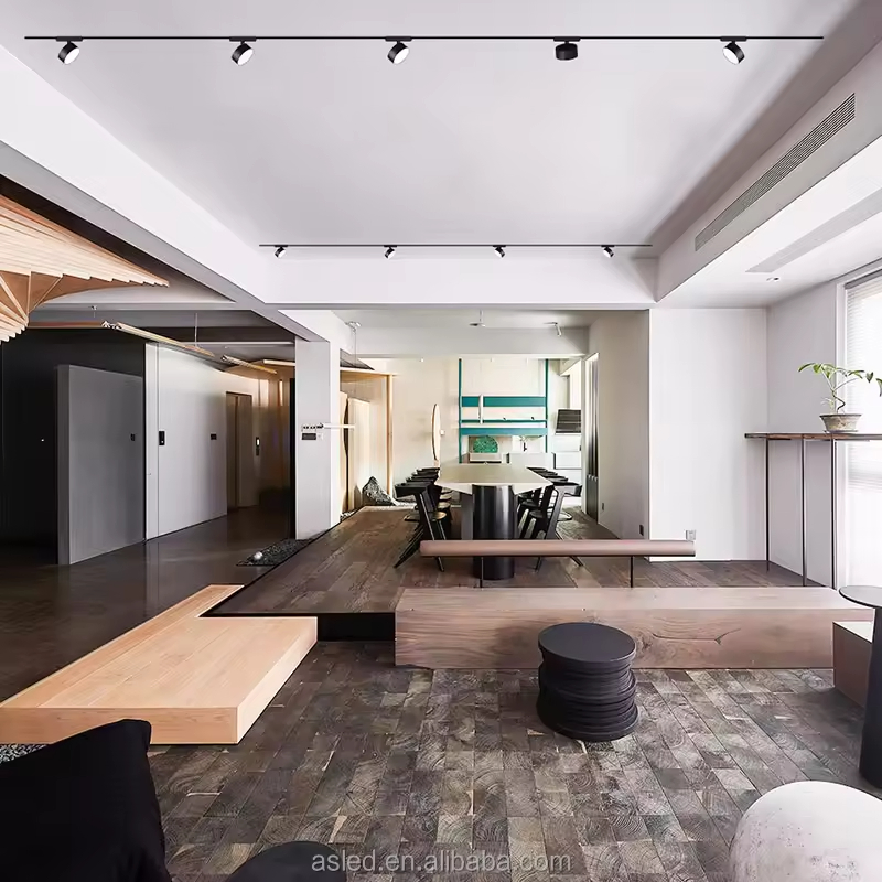 High CRI LED Track Spotlights with Pendant Lamps, Modern Home Lighting Fixtures for Interior Decoration