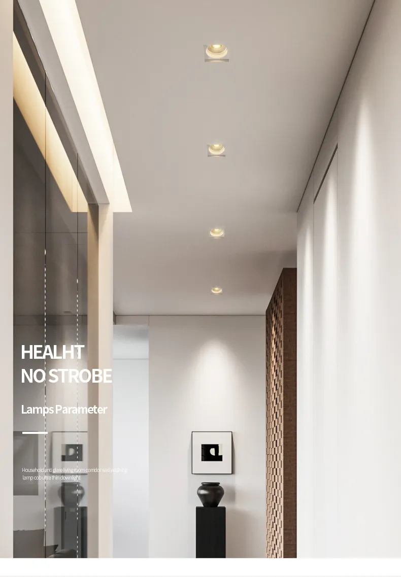 Household Recessed Lamp Trimless LED Ceiling Down Light with GU10 Bulb Replacement