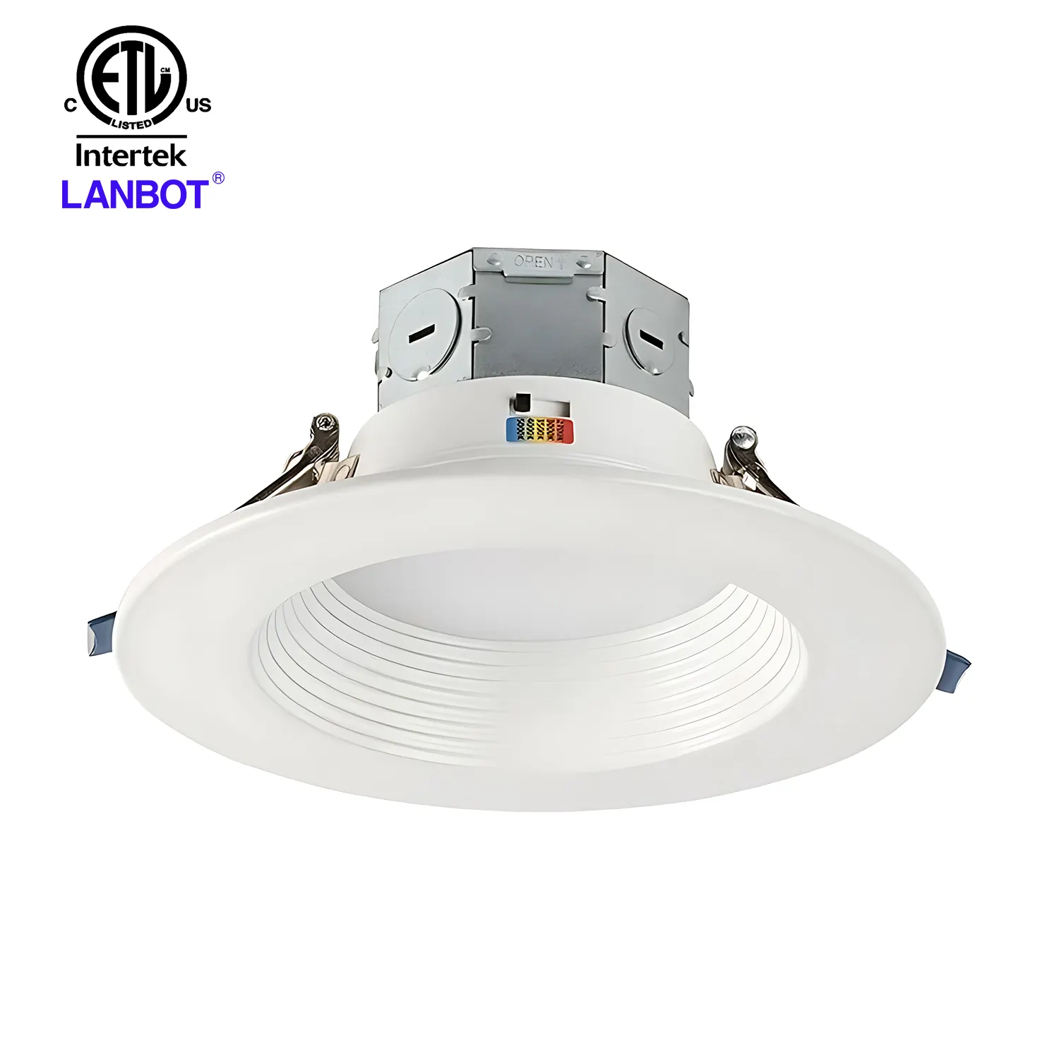 ETL 4" Baffle Recessed Downlight Integrated LED Light 9W 5CCT Quick/Easy Canless Install Recessed Ceiling Light