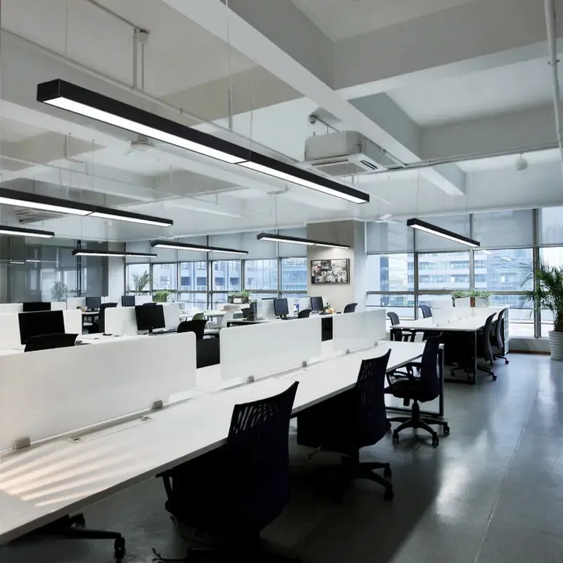 Commercial Indoor Lighting Linkable T8 Tube Chandelier Lamp Plastic Housing Surface Mounted Ceiling Suspended Office Batten Pendant LED Linear Light