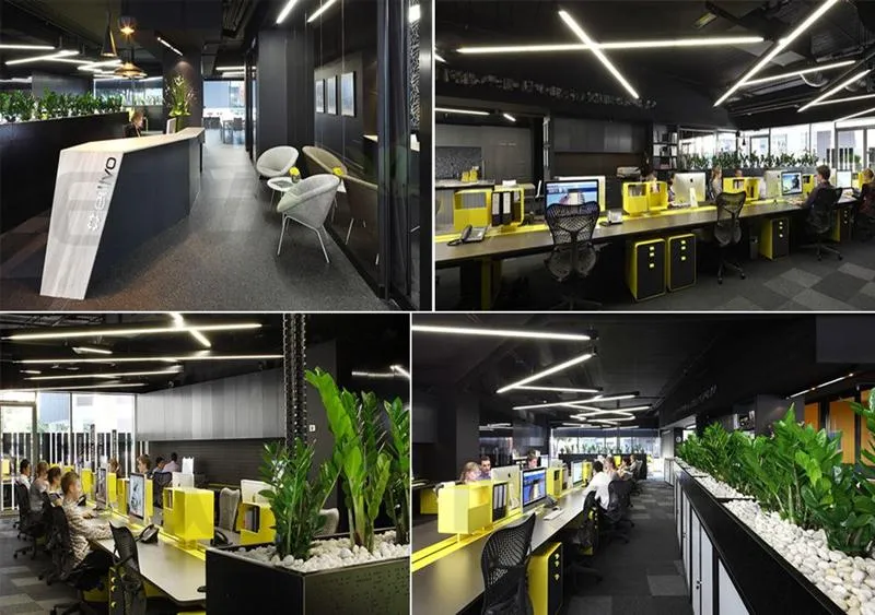 Commercial Indoor Lighting Linkable T8 Tube Chandelier Lamp Plastic Housing Surface Mounted Ceiling Suspended Office Batten Pendant LED Linear Light