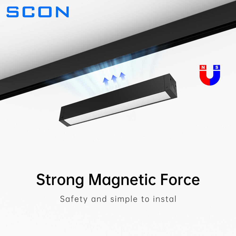 SCON Surface Mounted LED Magnetic Track Light Lamp Aluminum Modern Ceiling Lamps Indoor Rail Lighting System