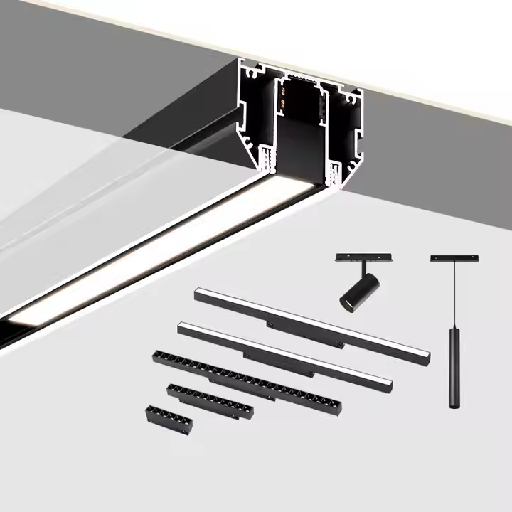 New Design Modern Recessed Indoor Surface Mounted Lighting System Home Commercial Linear 48V Magnetic Led Track Light