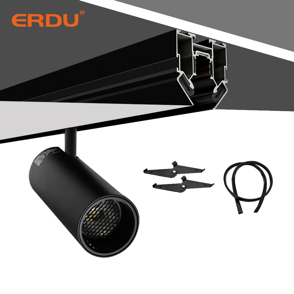1m 1.5m 2m Smart LED Cob Magnetic Track Rail Lighting System 220V 48V Complete Linear Ceiling Recessed Modern Design Aluminum