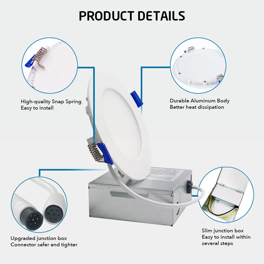 Wholesale Price Recessed Lighting Downlight Smart Ceiling Led CCT 12W Baffle Slim Panel Recessed Lights Lamp