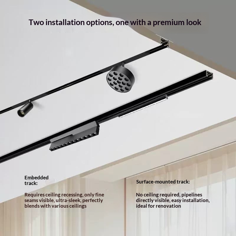 Smart Ultra-thin Floodlight for Living Room Lighting Without a Main Light, 11mm Magnetic Track Grille Light