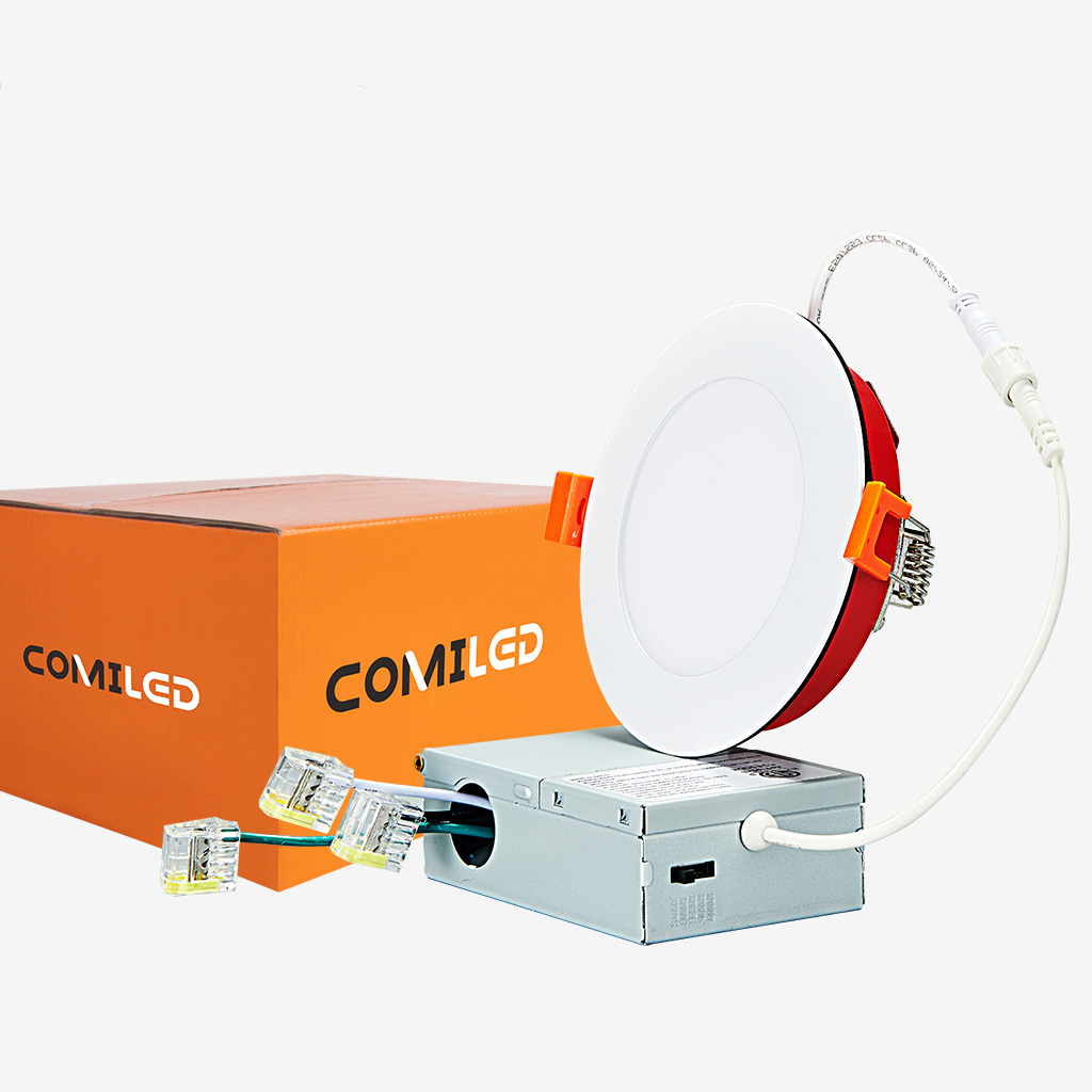 USA Canada Stock 4" 6" Fire Rated LED Recessed Light New Construction Canless Fireproof Slim Panel Downlight ETL Certified