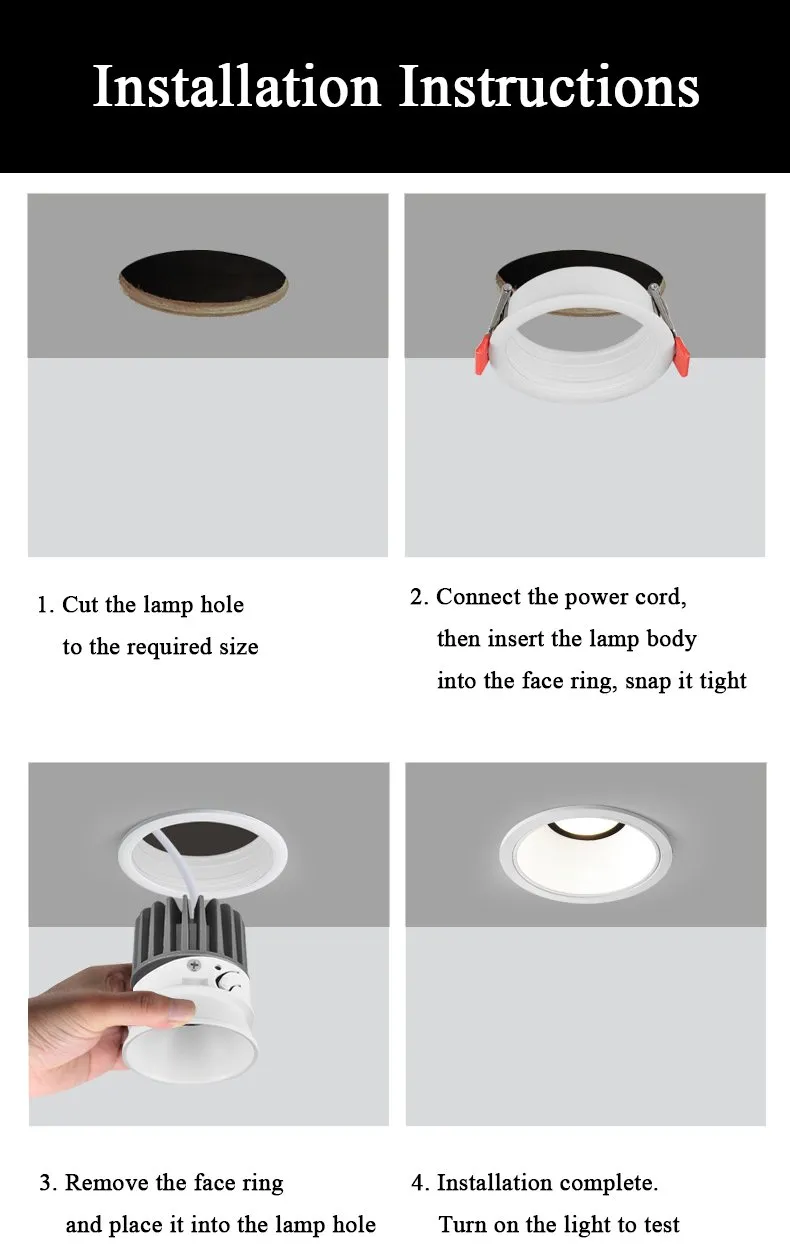 Spotlight 7W LED Indoor Dimmable Adjustable Tiltable High CRI Swivel CE RoHS COB Downlight