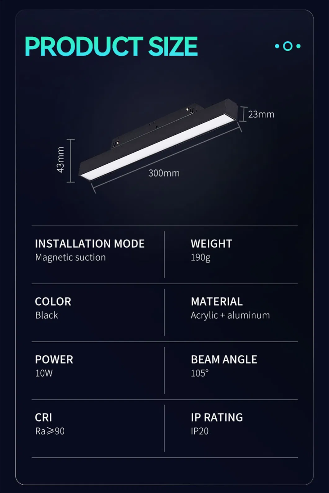 Commercial LED Linear Rail Track Light System Magnetic LED Light Flood