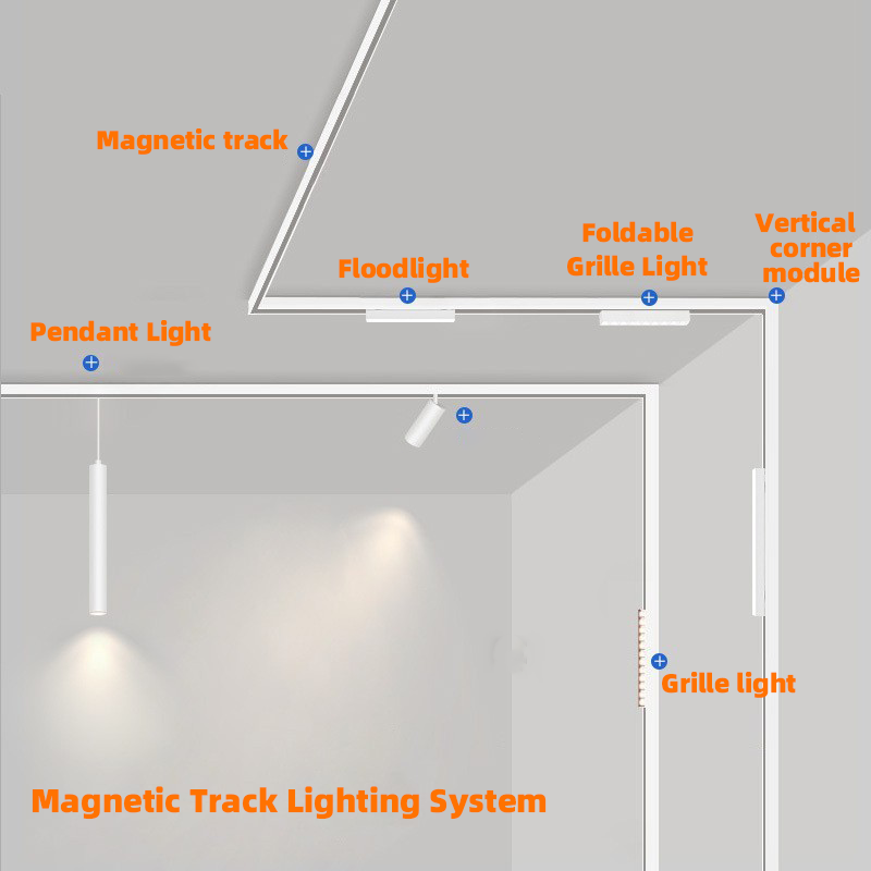 Whole House Smart Magnetic Track Lighting System 48V Low Voltage Color Temperature Adjustable Home Lights