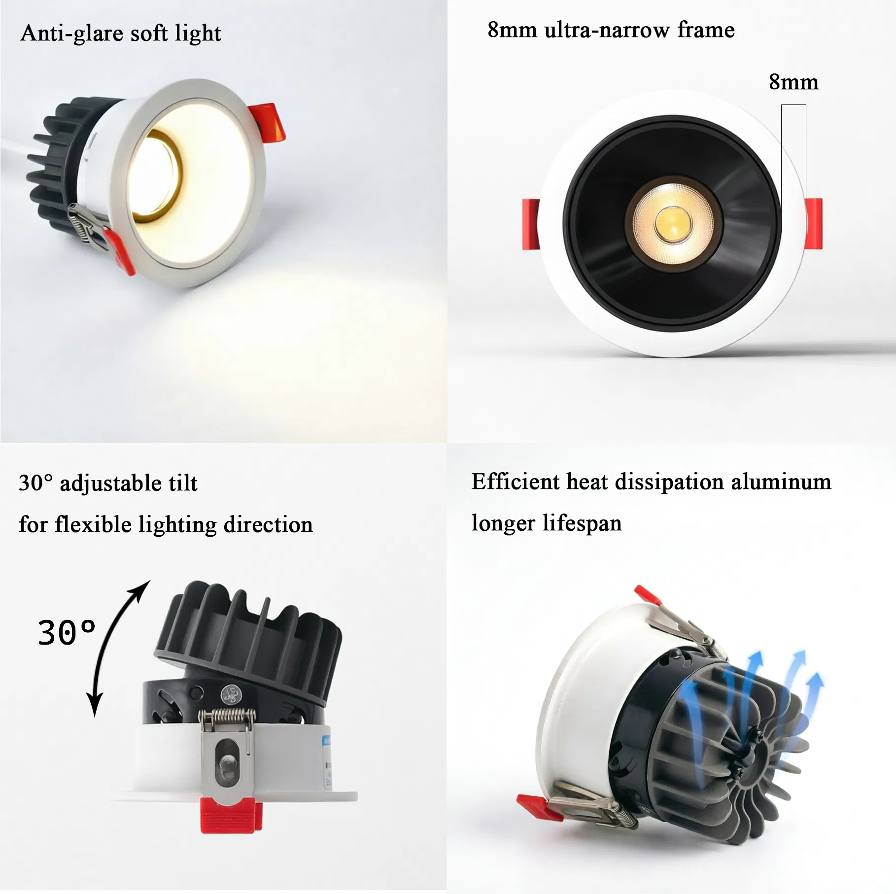 Spotlight 7W LED Indoor Dimmable Adjustable Tiltable High CRI Swivel CE RoHS COB Downlight