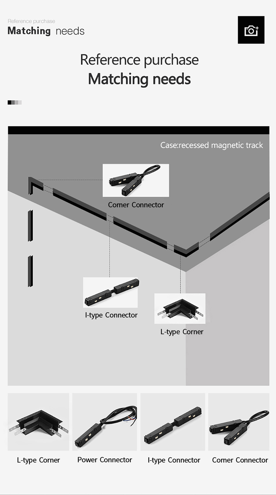 Best Sell 3CCT Smart Ultra Thin Plaster Rail System Track Lamp Adjustable Cob Moving Head Spot Smart Led Magnetic Track Light