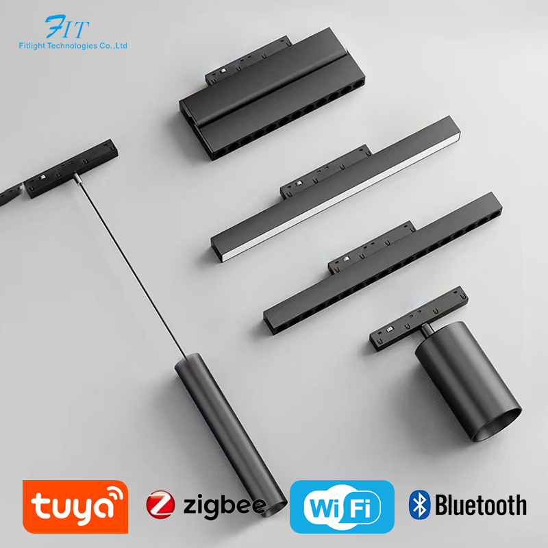 New Design Magnetic Track Light 48V Surface Recessed Pendant LED Spot Light Magnetic Track Rail Magnetic Track Lighting System