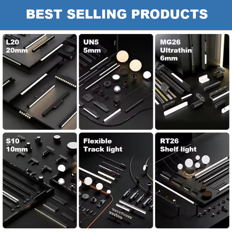 Smart Tuya Linear Grill Flood Spotlight Surface Embedded Removable Magnetic Light Track for Commercial &amp; Home Projects