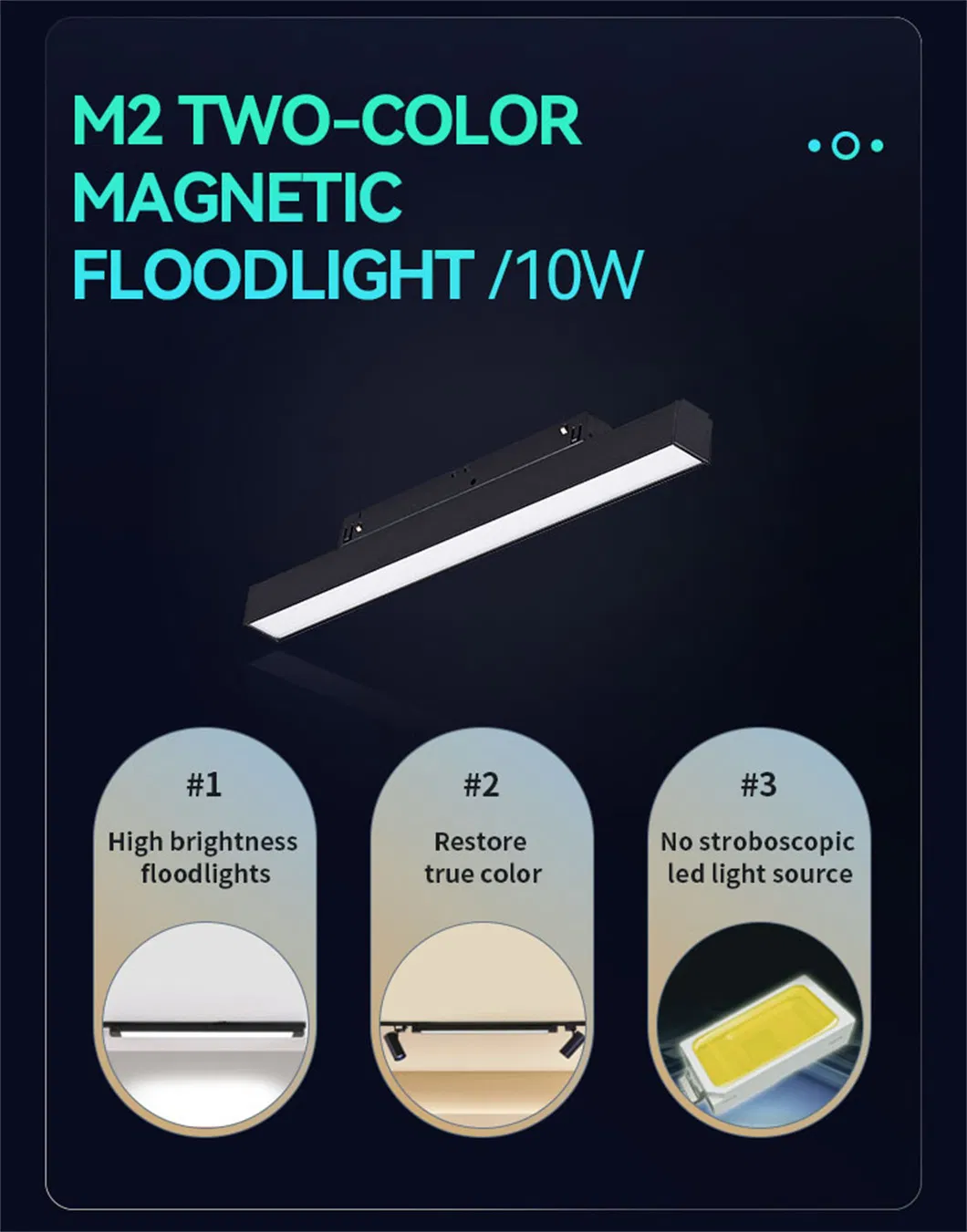 Commercial LED Linear Rail Track Light System Magnetic LED Light Flood