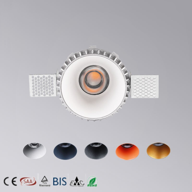 COB Down Lights Panel New Concept IP54 Easy Installation 10W Trimless LED COB Recessed Downlight