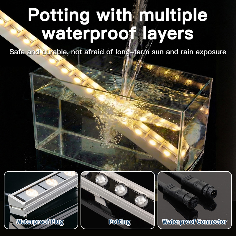High Power Outdoor Wall Washer Light Waterproof LED Linear Lamp for Building Facade Hotel Villa Bridge Engineering Project