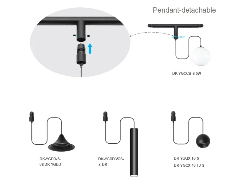 Elegant Pendant Downlight Linear LED Ceiling Spot Light Magnet Rail