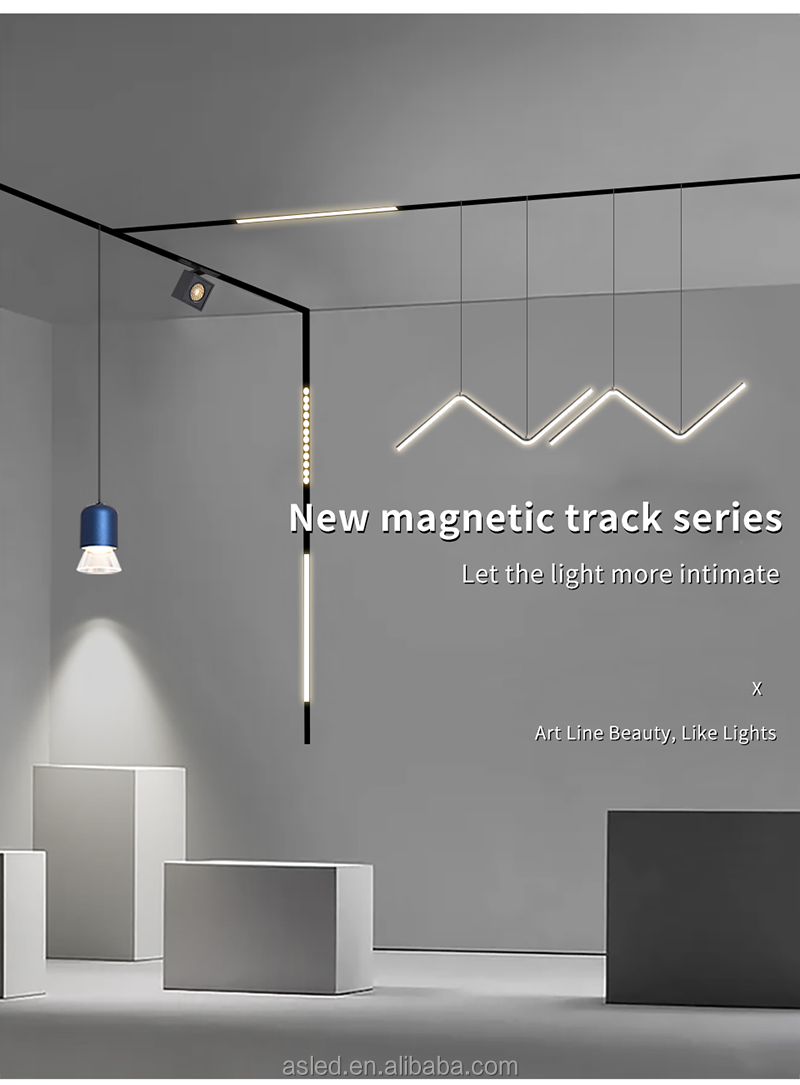 PNY Magnetic Track Light Rail Led White Black 48v R90 Suction Mini ultra Slim System Magnetic Track Light Recessed Surface