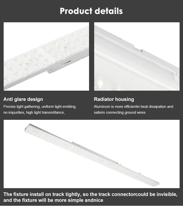 Commercial White Aluminum LED Linear Light 20W 40W Ceiling Pendant Tube Lighting for Hotel Office Supermarket Mall