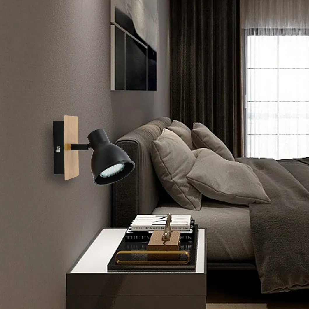 Indoor Wall Lamp Decorative Iron GU10 Ceiling Spot Light Fixture Black White Adjustable Surface Mounted Track Lighting