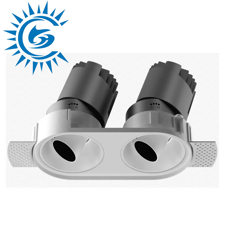 Anti-Glare Adjustment Trimless Ceiling Recessed Aluminum Grey Down Light LED Spotlight Downlight for Home, Shopping Mall
