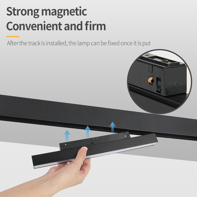 Magnetic System DC48V with Indoor Aluminum Linear Light with Recessed Surface Mounted Trimless Track Light