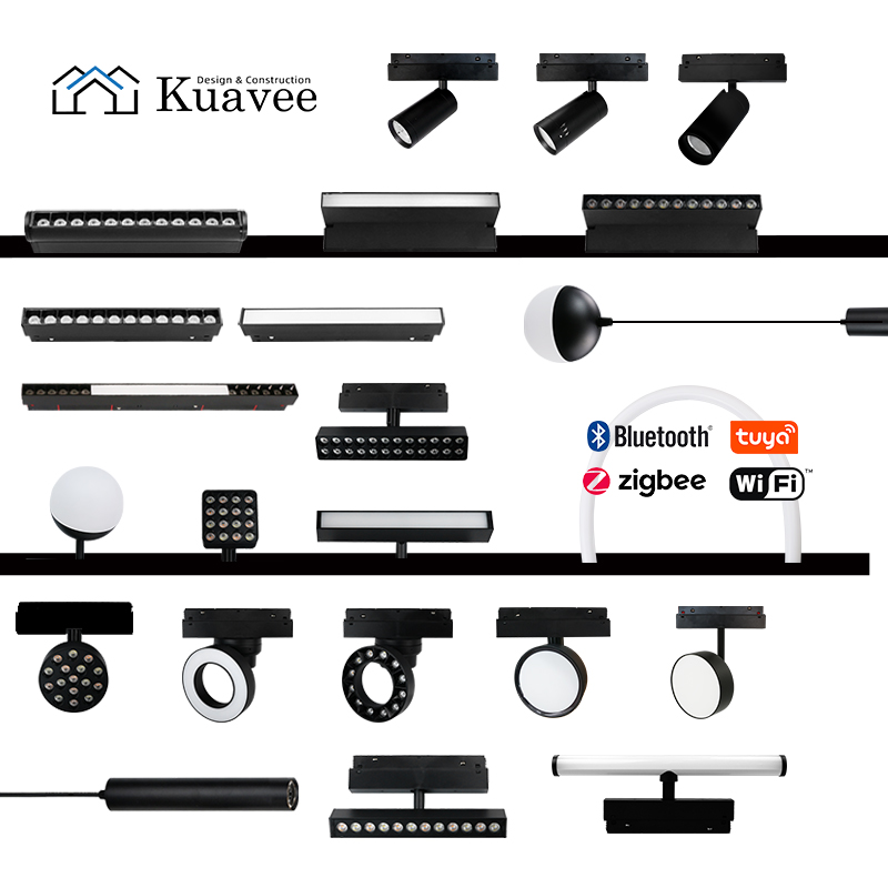 DC48V Surface Mounted Linear Spotlight Grille Fold Slim Magnetic Track Rail Lighting System Ultra Thin Led Magnetic Track Light