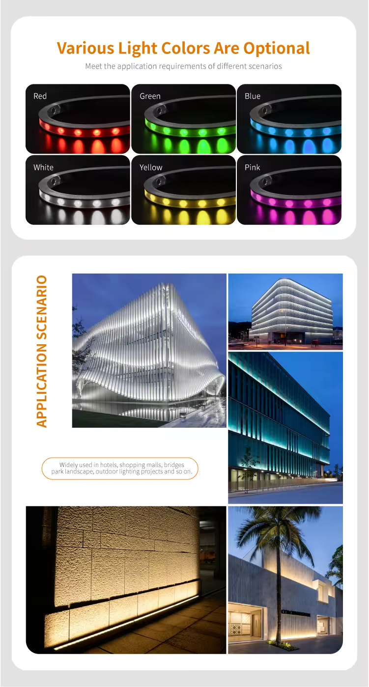 DMX512 Optic 3D 2020 LED Wall Washer Free Bend 2835/3030/5054 USB IP67 Landscape Indoor/Outdoor CRI90 Dimmable Various Beam