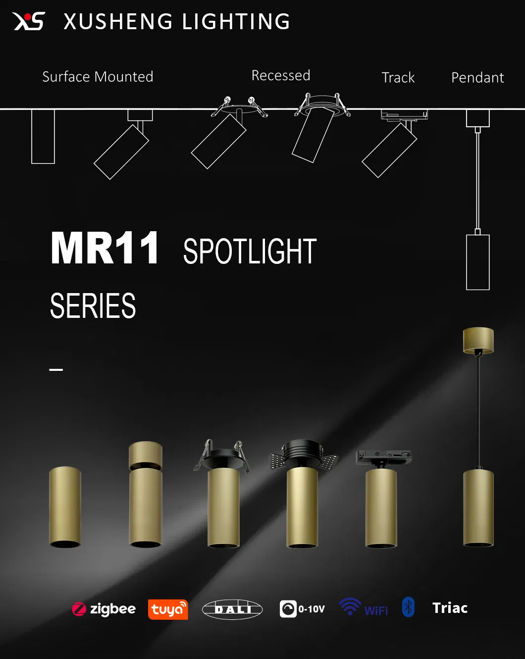 Recessed LED Spot Light MR11 Aluminum 6000K Adjustable CCT High CRI 90 Indoor Office Living Room Lighting RoHS Certified