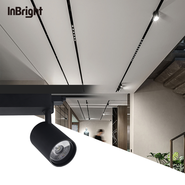 50W Adjustable Moving Head Spot COB LED Track Light Adjustable Aluminum LED Track Spotlight Commercial Track Lighting