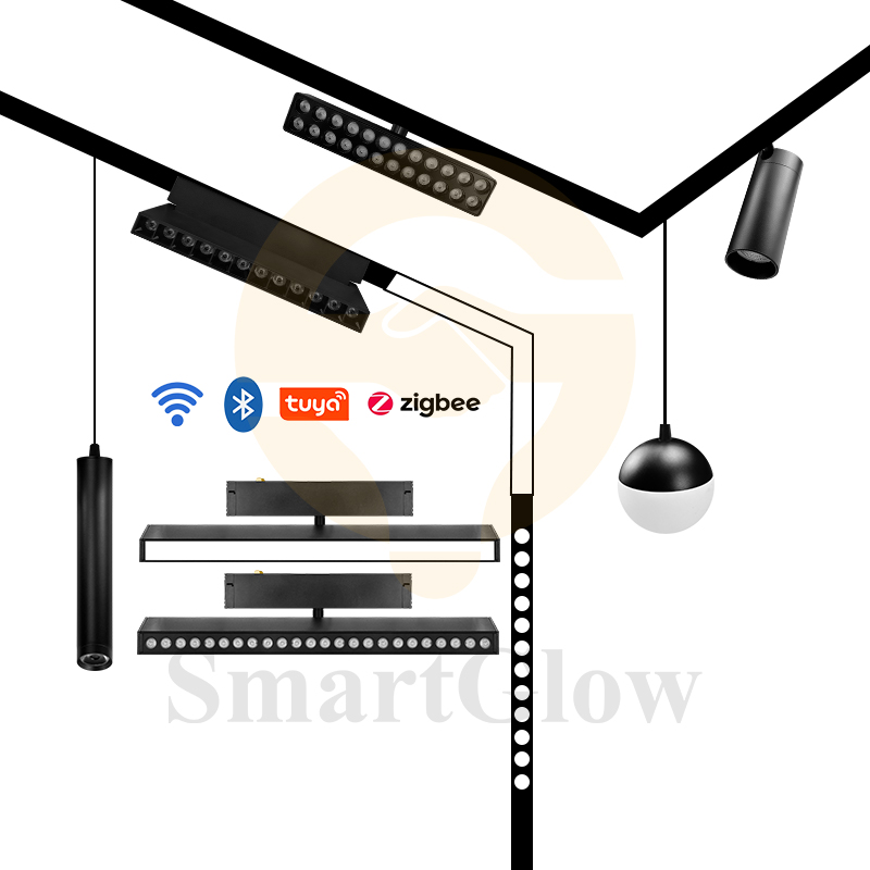Indoor Modern Aluminum Ceiling Lamp Linear Grill Recessed Surface Magnetic Linear Grill Track Light LED Floodlight Pendent Light