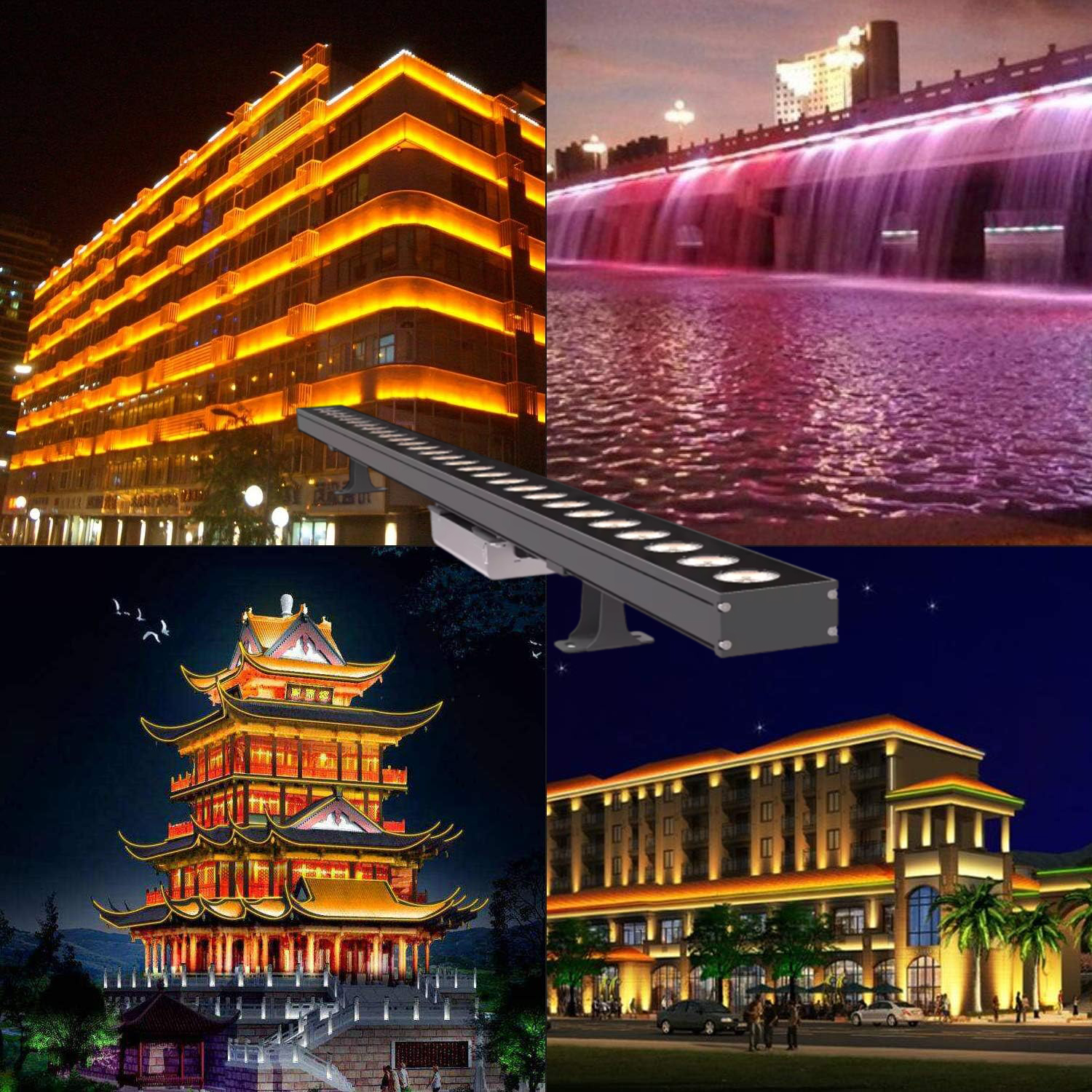 Good Price Linear Lighting 72W RGB DMX512 Control IP66 LED Wall Washer Lights for Architecture